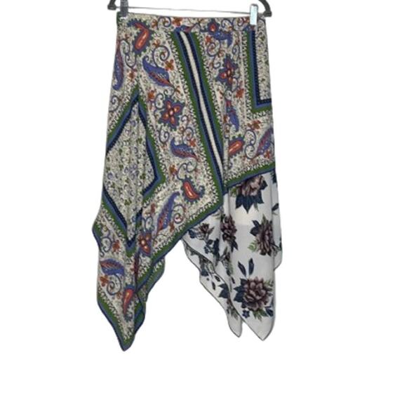 MAEVE BY‎ ANTHROPOLOGIE ASYMMETRICAL FLORAL PRINT MIDI SKIRT SIZE 6 - Picture 1 of 5
